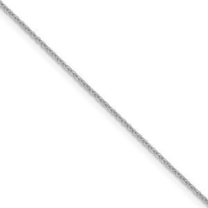1.1mm 14k White Gold Solid Flat Cable Chain Necklace, 22 Inch